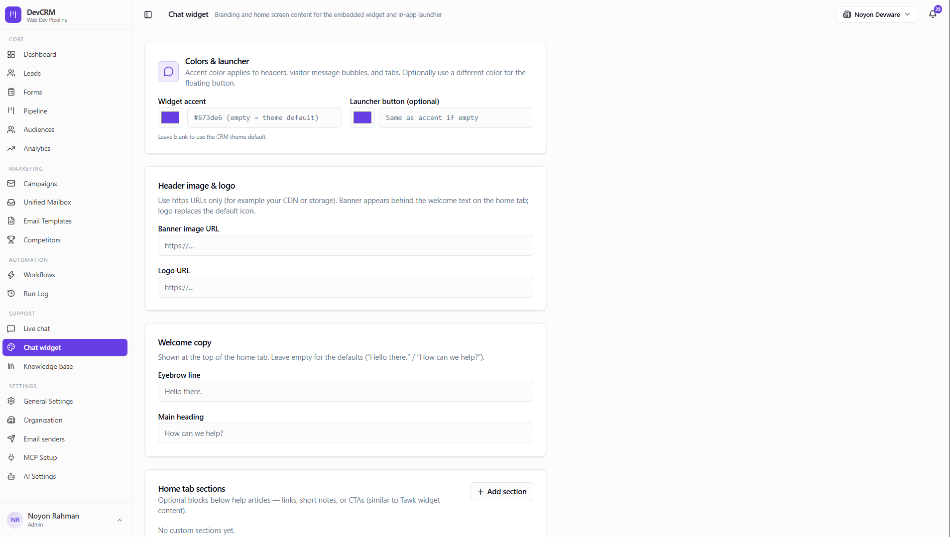 Live Visitor Chat & Knowledge Base