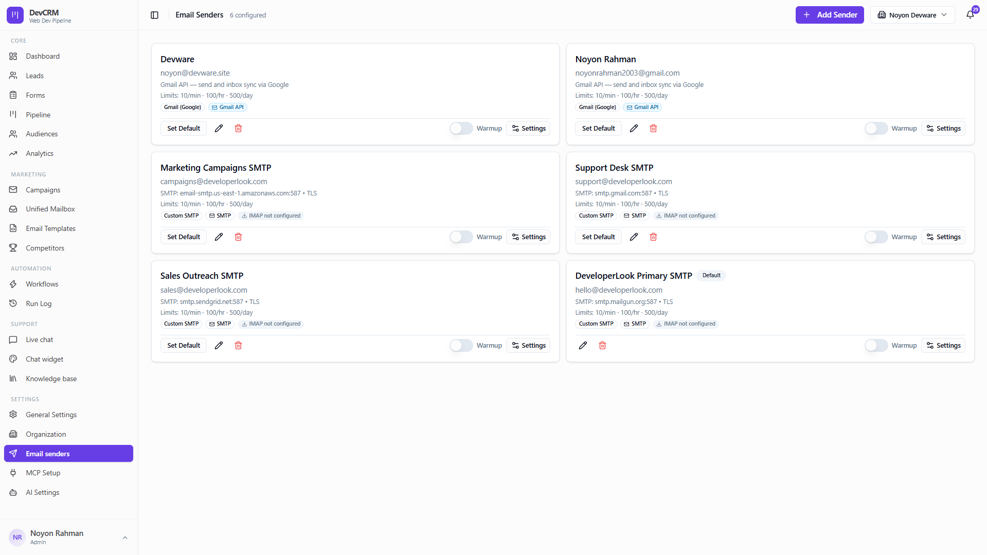 Multi-Sender Email Outreach