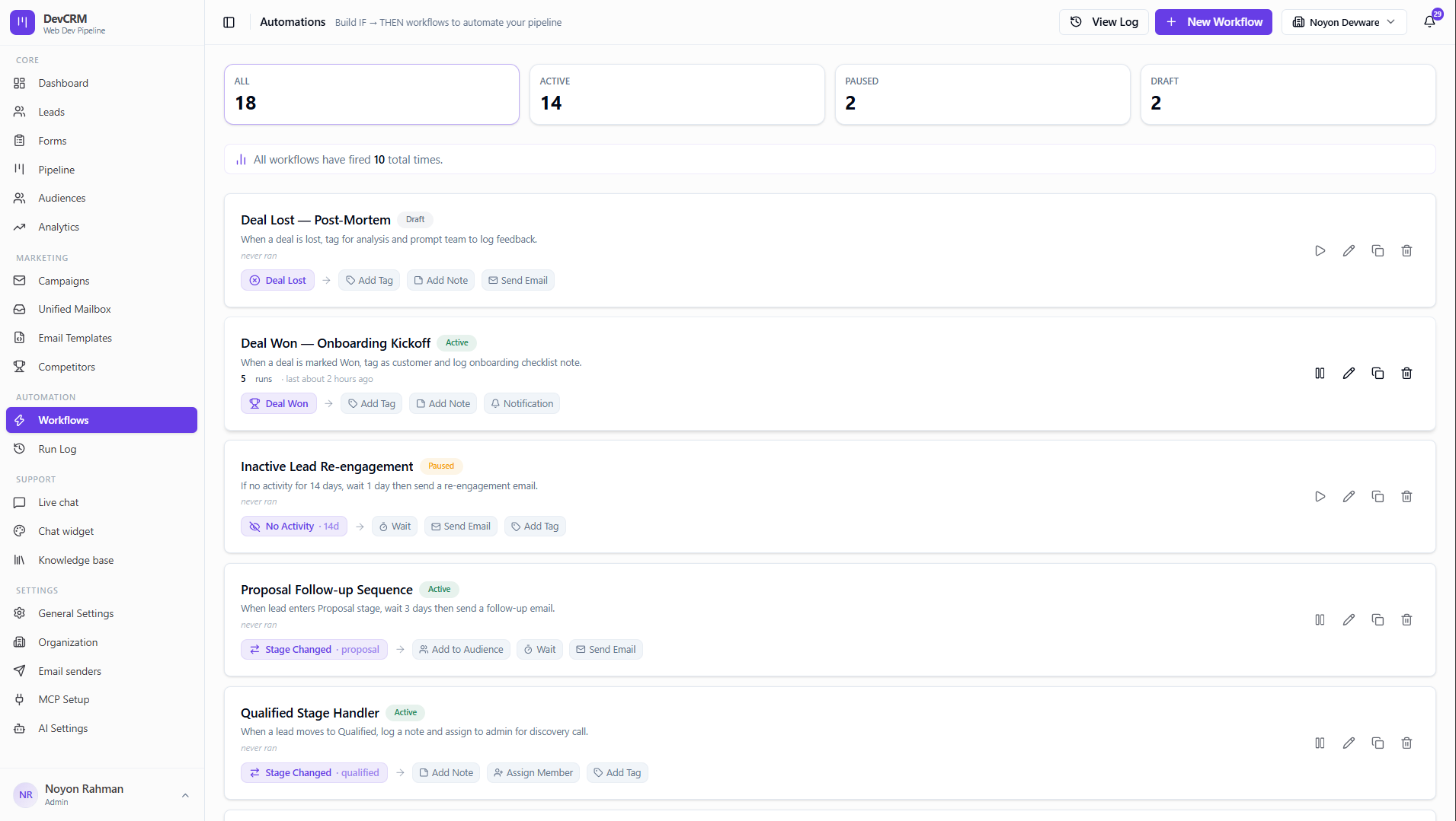Automated Workflows with Run Logs