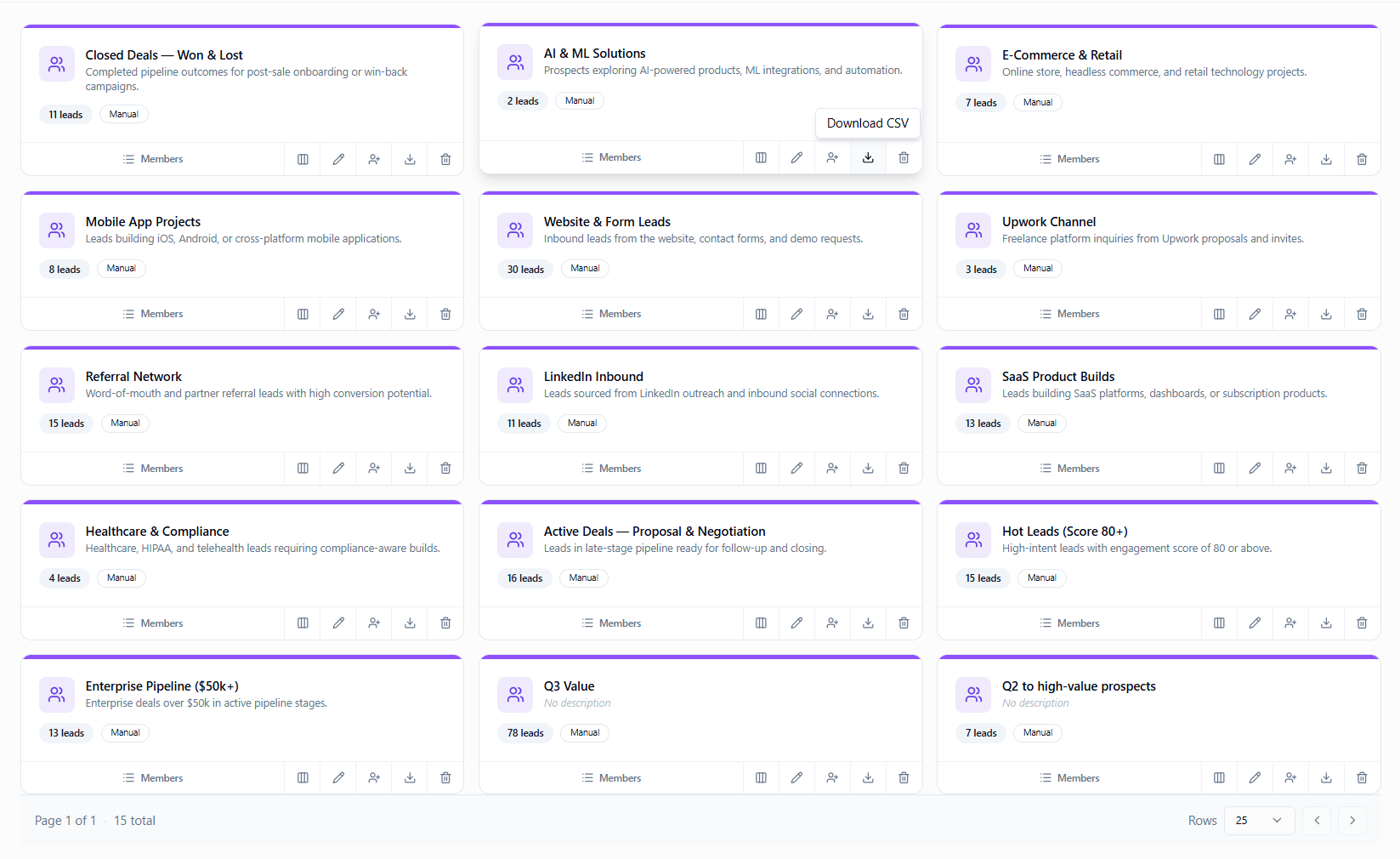 Download audience as CSV